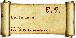 Bella Imre névjegykártya